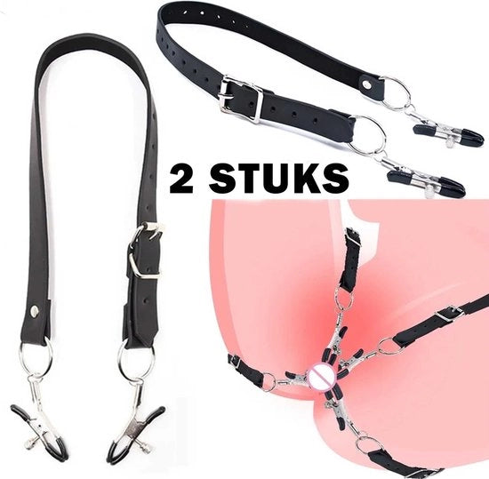 Clip per labbra vaginali - Espansione - Stimolazione del clito - Allungamento - BDSM - Clip per labbra vaginali - 4 clip - Stimolazione labbra e clito