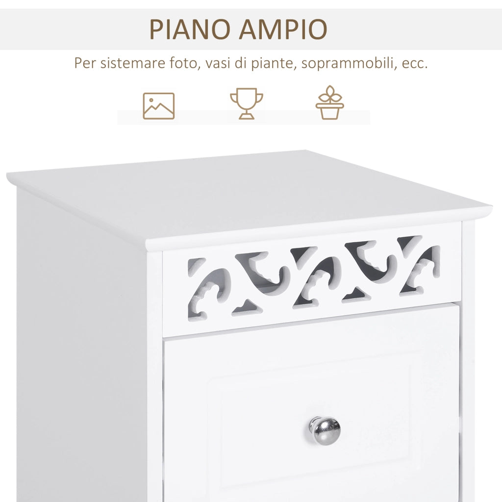 EasyComfort Mobiletto Multiuso con Cassetti, Mobiletto Basso in MDF grado E1 29.8x29.8x68.5cm bianco