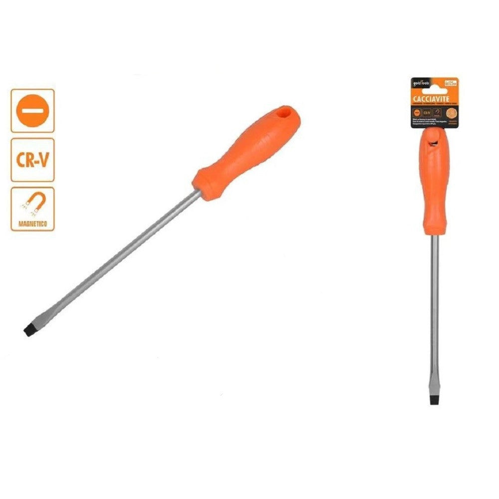 Trade Shop - Cacciavite Giravite 6x125 Mm Con Punta Magnetica A Taglio In Acciaio Cr-v 97501 -