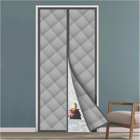 Porta di accesso termicamente isolata con chiusura magnetica - Isolamento termico, Impermeabile al suono, Impermeabile al vento, Resistente al tempo (Grigio, 91 cm x 208 cm)