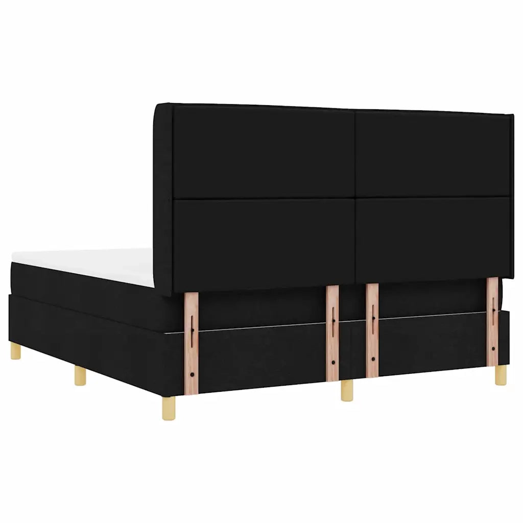 Letto a molle con materasso Nero 180 x 200 cm Tessuto