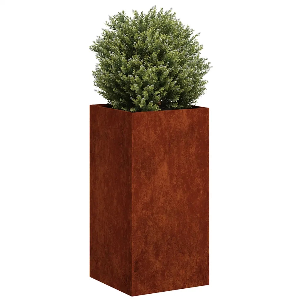 Fioriera Arrugginita 40x40x80 cm in Acciaio Corten 860709