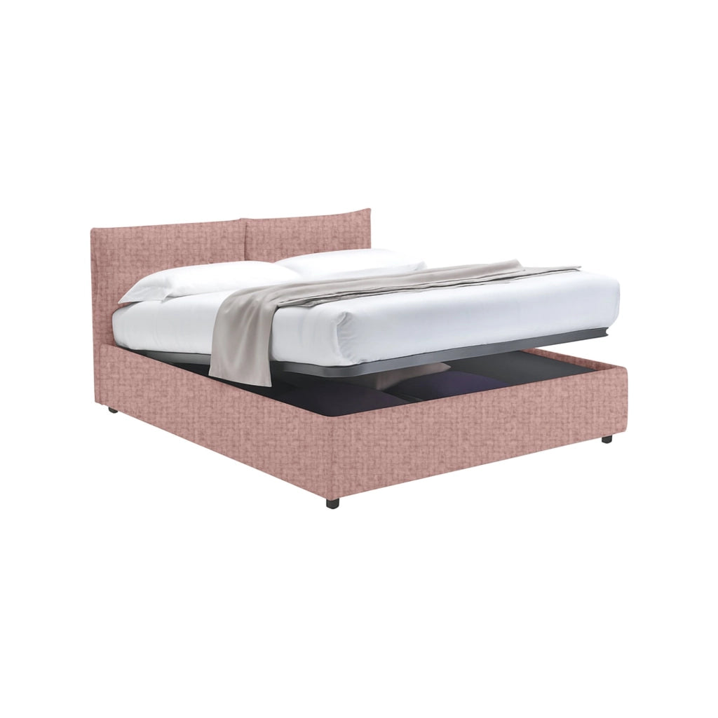 Bath, Letto Matrimoniale Sfoderabile Made in Italy, Rosa