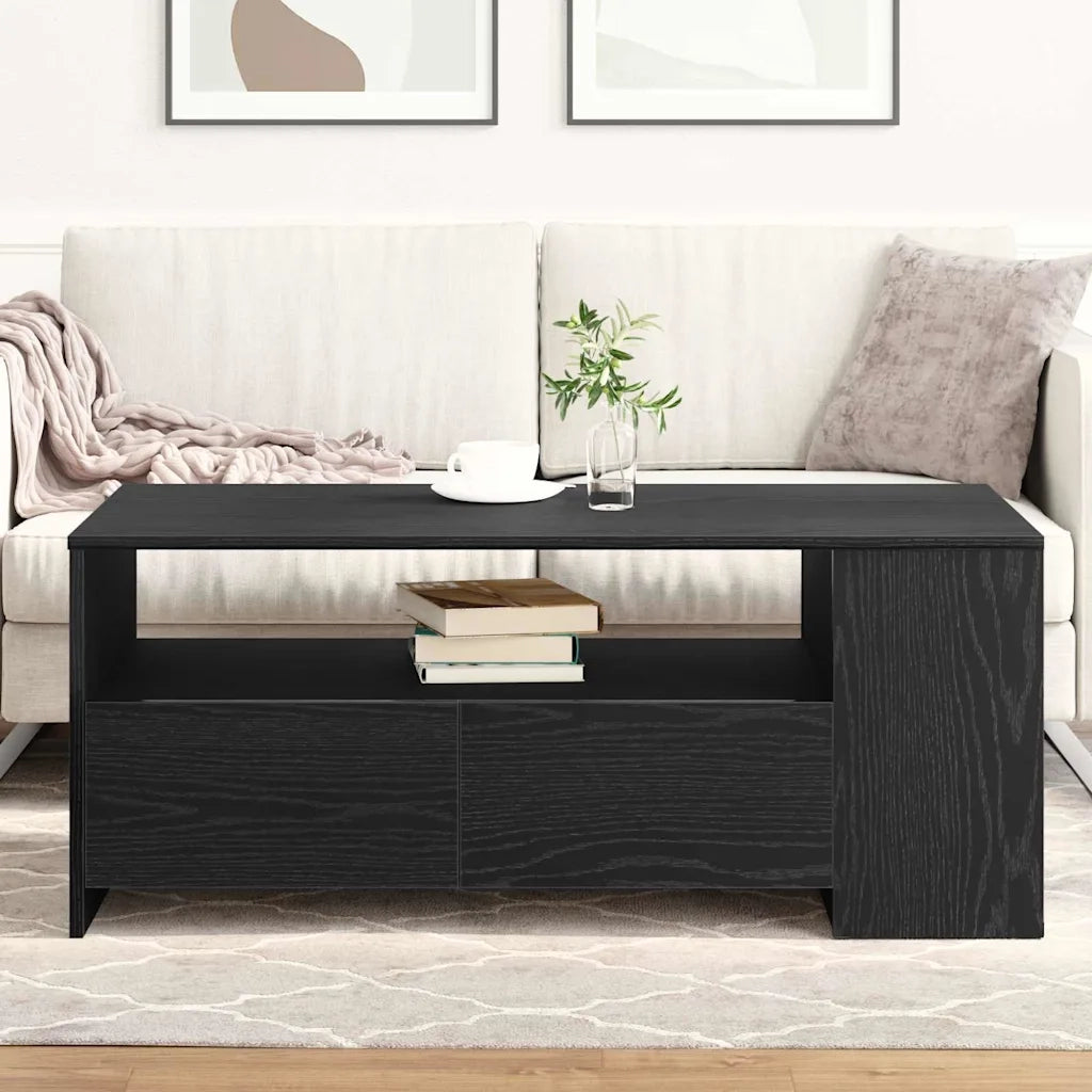 Tavolino da salotto con cassetto Rovere Nero 102 x 55 x 43,5 cm 862733