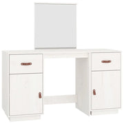 Set da toeletta con specchio 95 x 50 x 134 cm legno di pino massiccio bianco 02_0006216