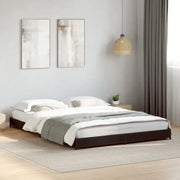 Giroletto-Struttura Letto Nero 135x190 cm in Legno Multistrato e Metallo 412832