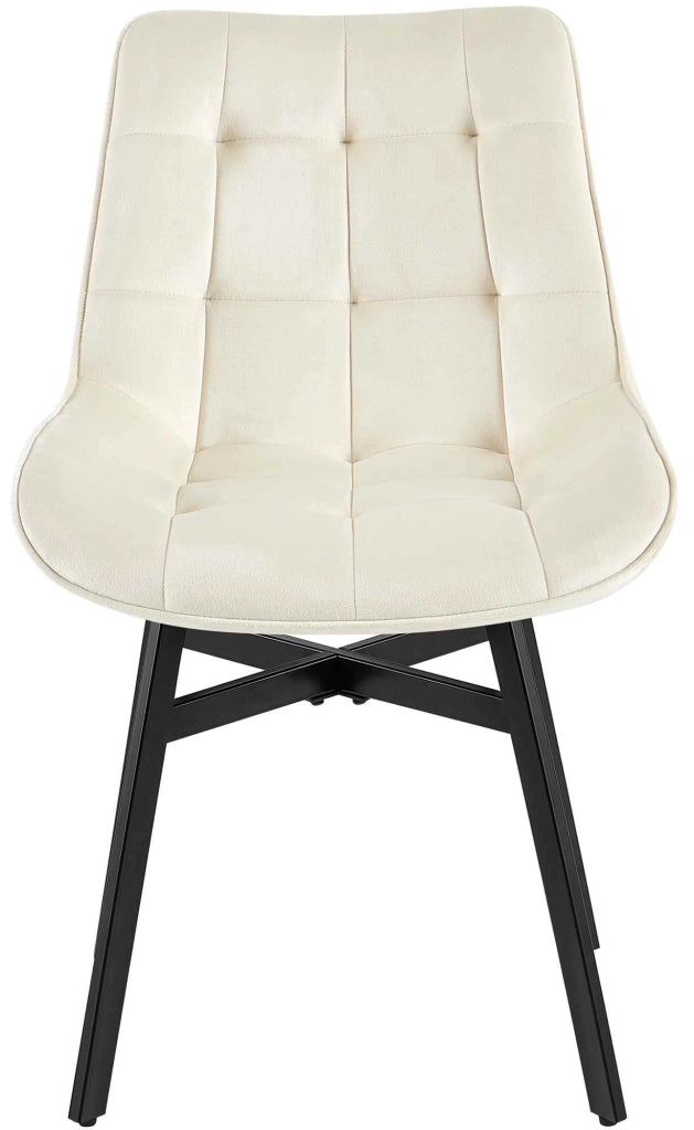 Sedia da Pranzo Colby crema,Velluto