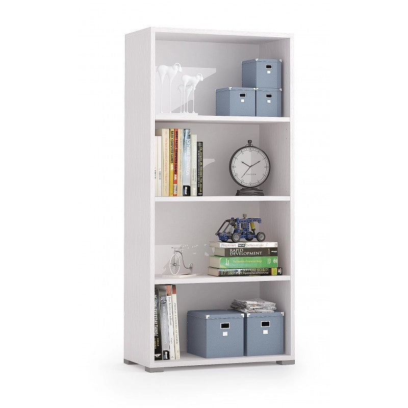 Libreria compatta con 3 ripiani regolabili bianco 60x30x130 cm - Terraneo
