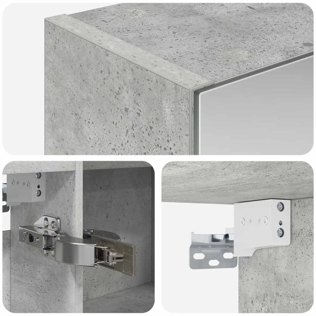 Mobiletto per specchio da bagno con lo scaffale Grigio cemento