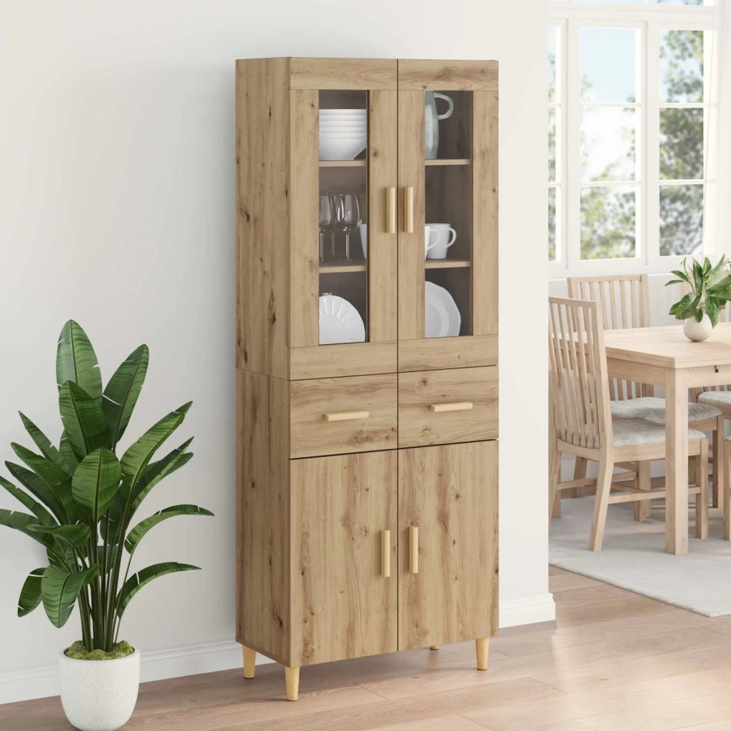 Credenza | Madia | Buffet da pranzo | Armadio da pranzo con cassetto Rovere artigianale 69,5 x 34 x 180 cm