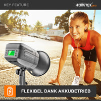 Flash fotografico a batteria Mover 400 TTL, 400 W 1/10000 s, con attacco sagomatori luce, per studio fotografico