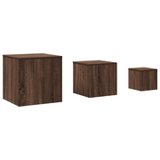Credenze 3 pz | Madia | Buffet da pranzo | Armadio da pranzo Rovere Marrone in Legno Multistrato