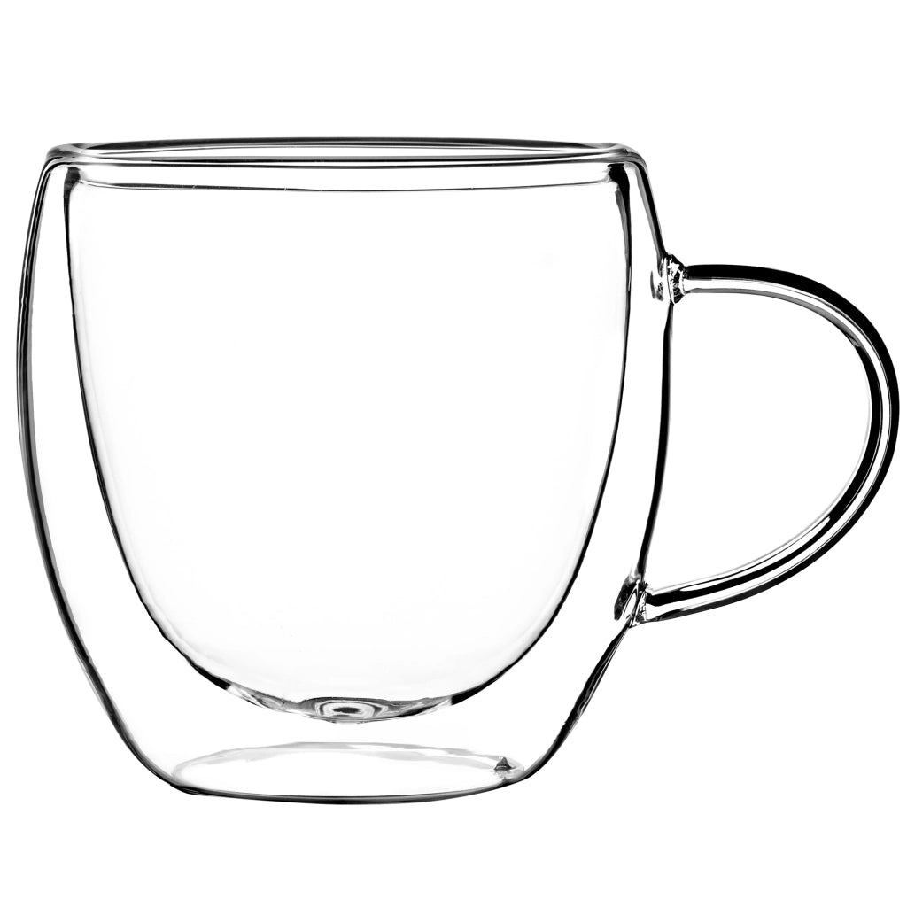 KADAX Tazza in Vetro con Manico Doppia Parete 250ml 2 pz