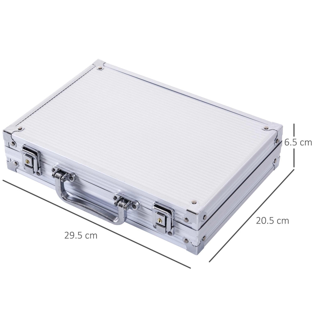 EasyComfort Valigetta Poker Professionale in Alluminio, Set Poker con 200 Fiches e 2 Mazzi per Texas hold'em e Blackjack
