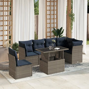 Set Divani da Giardino 7 pz con Cuscini Grigio in Polyrattan 3266621