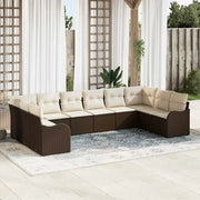 Set Divano da Giardino Marrone 344 x 177,5 x 85 cm polyrattan 3345878