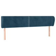 Testiera | Testata ad Orecchio Blu Scuro 203x23x78/88 cm in Velluto