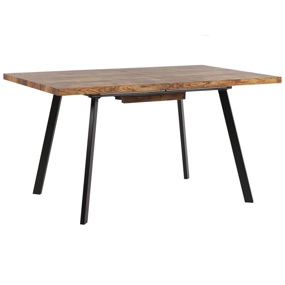 Tavolo da pranzo in legno chiaro colore Nero gambe in metallo MDF allungabile 140/180 x 90 cm tradizionale estensione