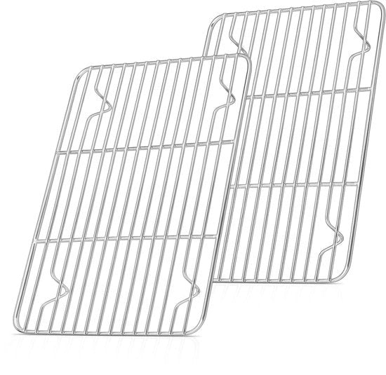 Set di 2 Supporti per Piatti in Acciaio Inox, Tappetino Quadrato per Bruciatore, Piastra, Griglia, Raffreddatore, 24,8 x 19 x 1,5 cm, Supporto per Piatti per Forno, Resistente al Detergente per Vaschetta