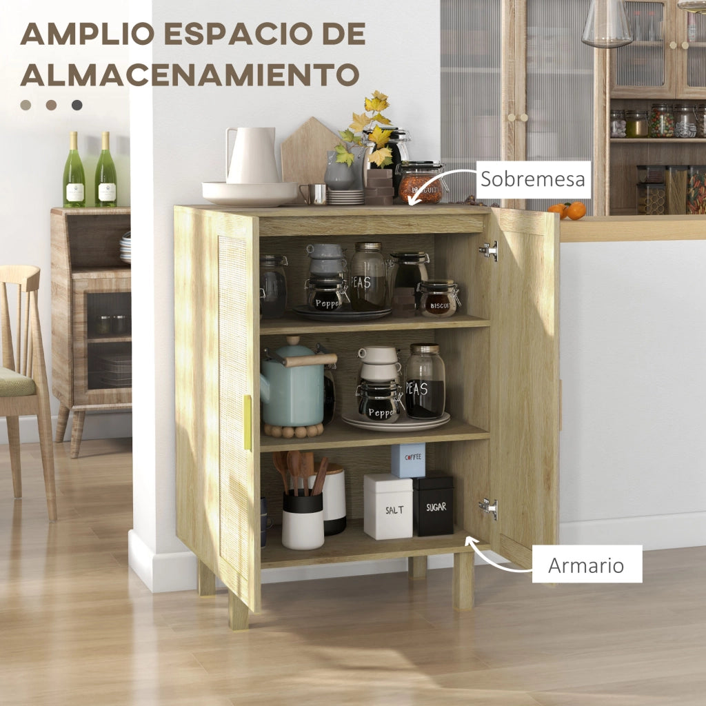 Armadio bohemien con ante a griglia e ripiani regolabili ¨C zephmum ¨C legno 73x41x102 cm
