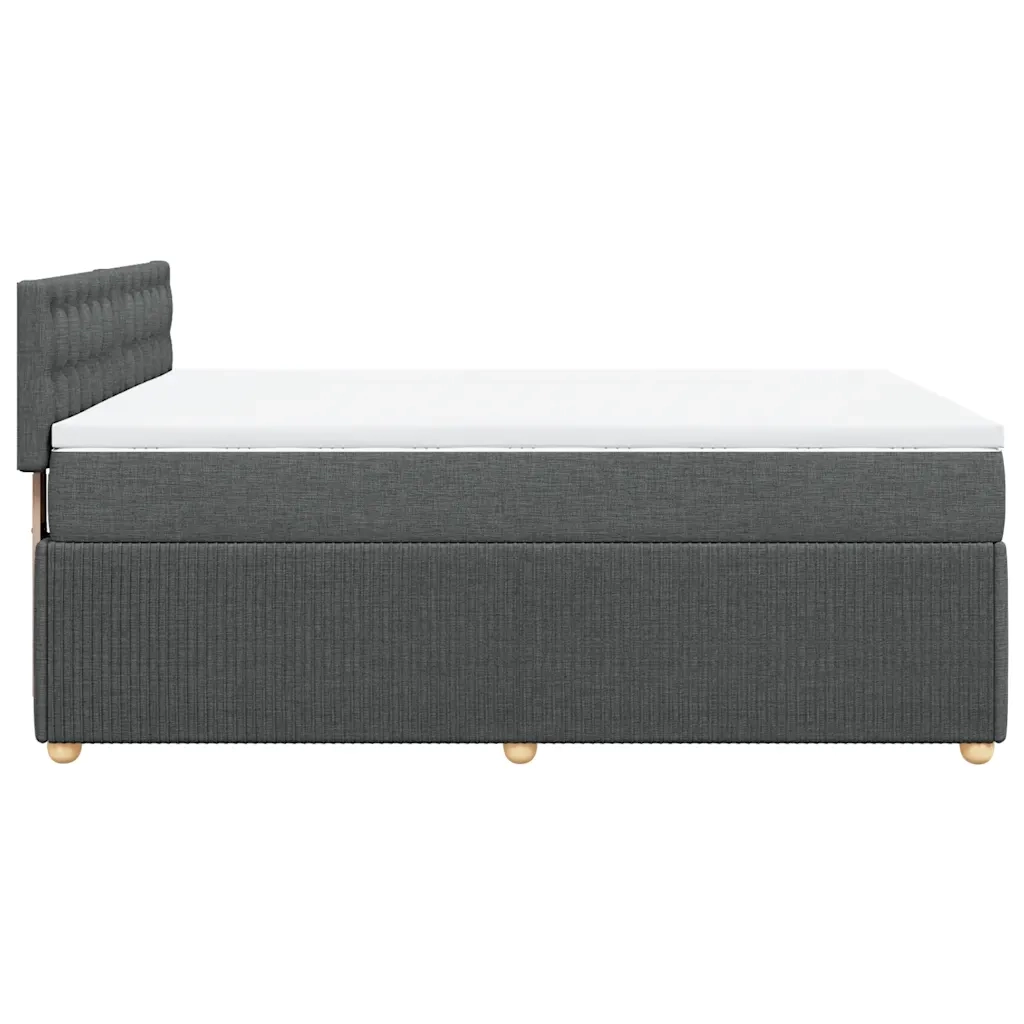 Giroletto a Molle con Materasso Grigio Scuro 140x190 cm Tessuto