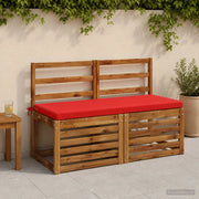 Cuscini per Panchina a 2 Pezzi SOEST 2 pz 100% Poliestere Rosso 949305