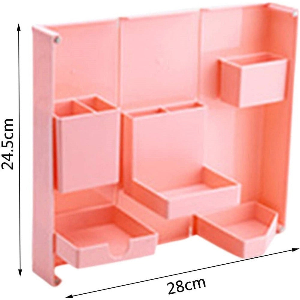 Trade Shop - Organizer In Plastica Per Trucchi Da Scrivania 24.5 X 28 Cm Pochetta Per Trucchi -