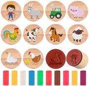 Set di Stampi in Legno da 10 - Stampi Animali - Modellatrice - Giocattolo per Bambini - Regalo Creativo - Sicuro e Sostenibile - Set di Stampi