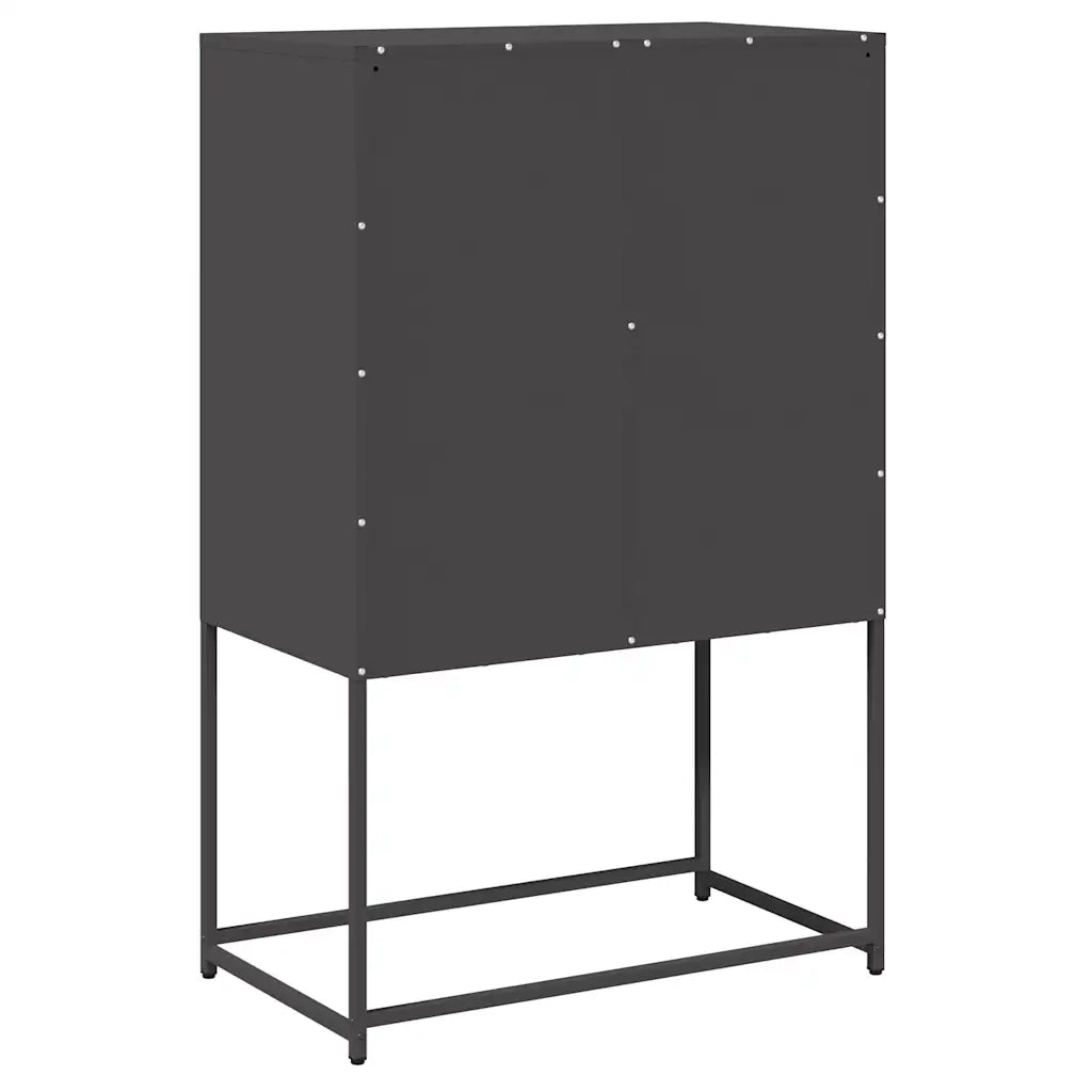 Credenza-Buffet-Armadio da cucina Nera 68x39x107 cm in Acciaio 875935