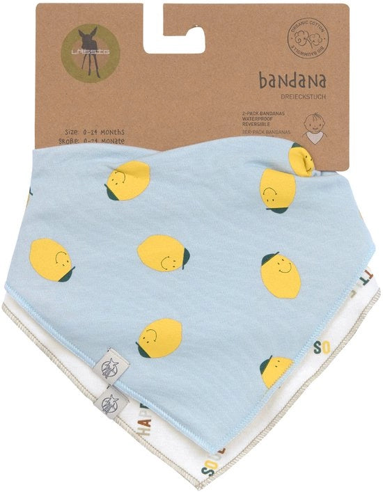 Bandana a forma di slabbetje Happy Fruits Limone – 2 pezzi