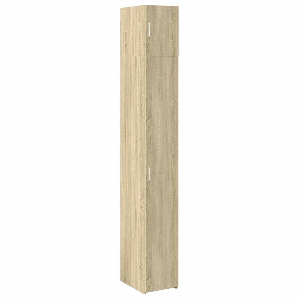 Mobile contenitore sottile 30 x 42,5 x 225 cm 8 scomparti verticali stile contemporaneo legno di rovere Sonoma 02_0055548
