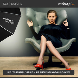 Essential Striplight Softbox 40x180cm + adattatore softbox per Profoto (diametro esterno: 15,2 cm), ruotabile a 360°, facile da montare, griglia inclusa