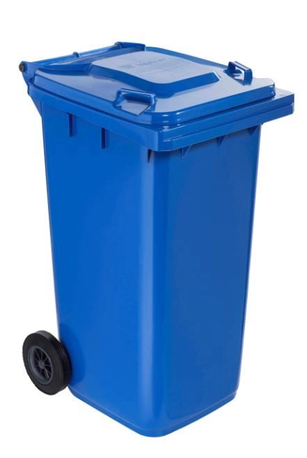 BIDONE QUADRO NETTEZZA URBANA CON RUOTE LT.120  cm.57x47,5x95h.  blu    XTRA