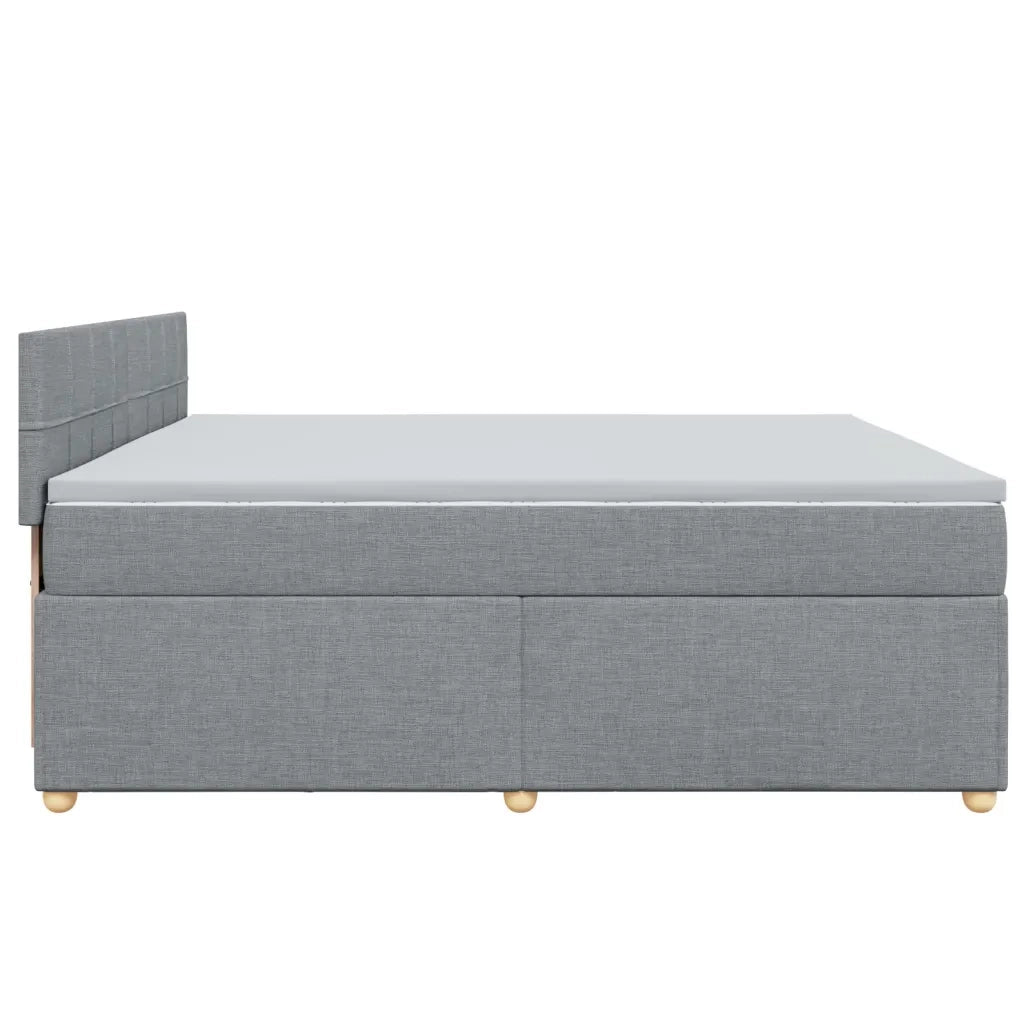 Giroletto a Molle con Materasso Grigio Chiaro 200x200cm Tessuto