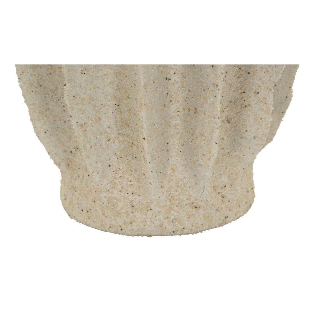 Vaso decorativo in poliresina con finitura sabbia