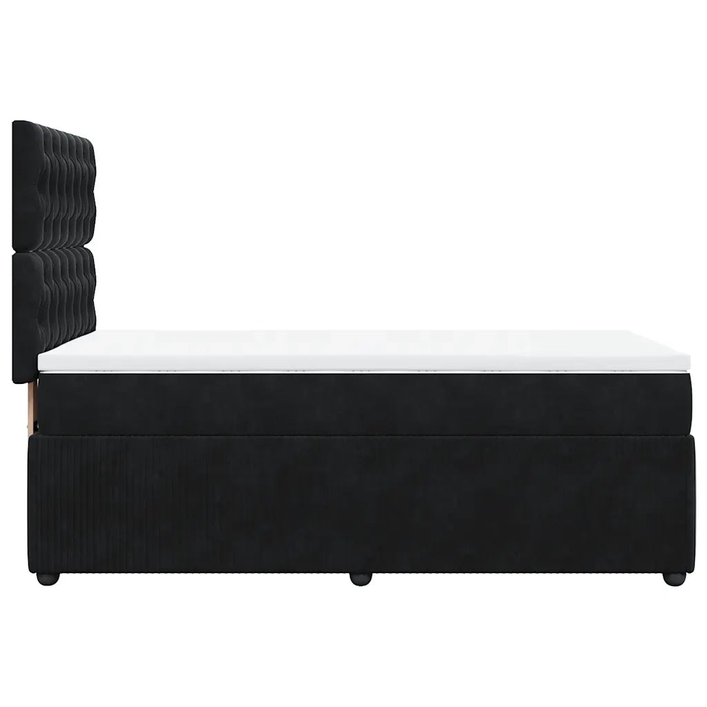 Giroletto a Molle con Materasso Nero 100x200 cm in Velluto