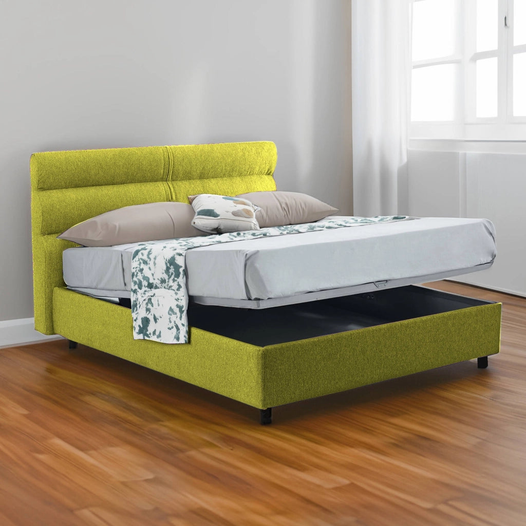 Briosco, Letto Piazza e Mezza Materasso Incluso Made in Italy, Verde