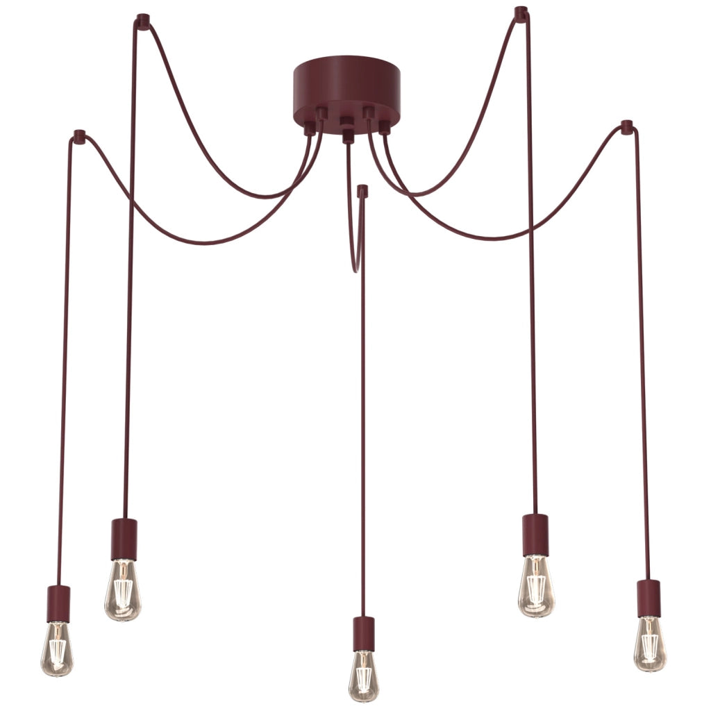 Lampada a sospensione Spindel 5 luci bordo E27 Luminex