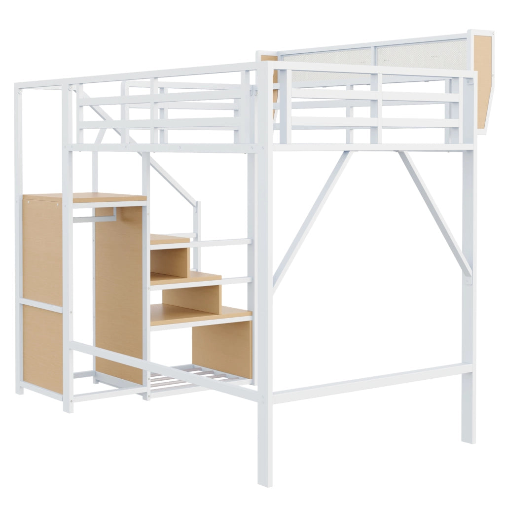 letto a castello metallo bianco 145 x 255 cm