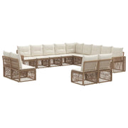 Set Divano da Giardino 13 pcs Beige e Bianco Crema polyrattan 3435288