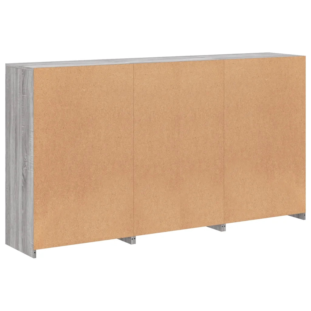 Credenza | Madia | Buffet da pranzo | Armadio da pranzo con Luci LED Grigio Sonoma 181,5x37x100 cm