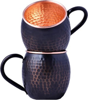 Set di Moka in Ottone - Moscow Mule Originale - 2 Pezzi - Nero - Ottone