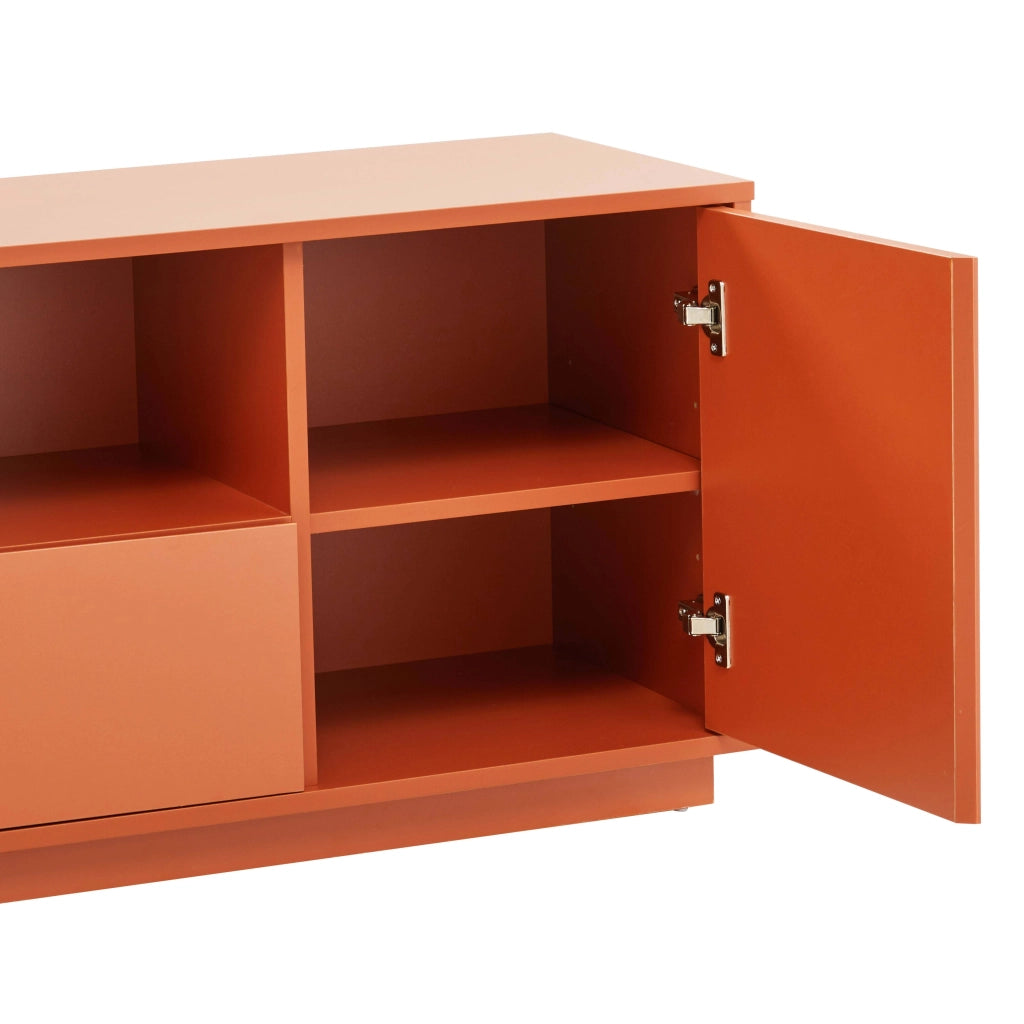 Oviala - Mobile TV moderno rettangolare L140 cm mattone