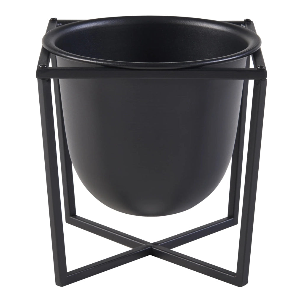 Set di 2 portavasi di diverse dimensioni metallo nero 03_0010593