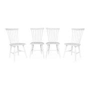 Set di 4 sedie in legno di hevea, bianco