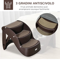 Scaletta per Cani Pieghevole 49x38x38 cm in Polipropilene Marrone