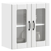 Pensile da Cucina con Porta in Vetro Lucca Bianco Truciolato 853907