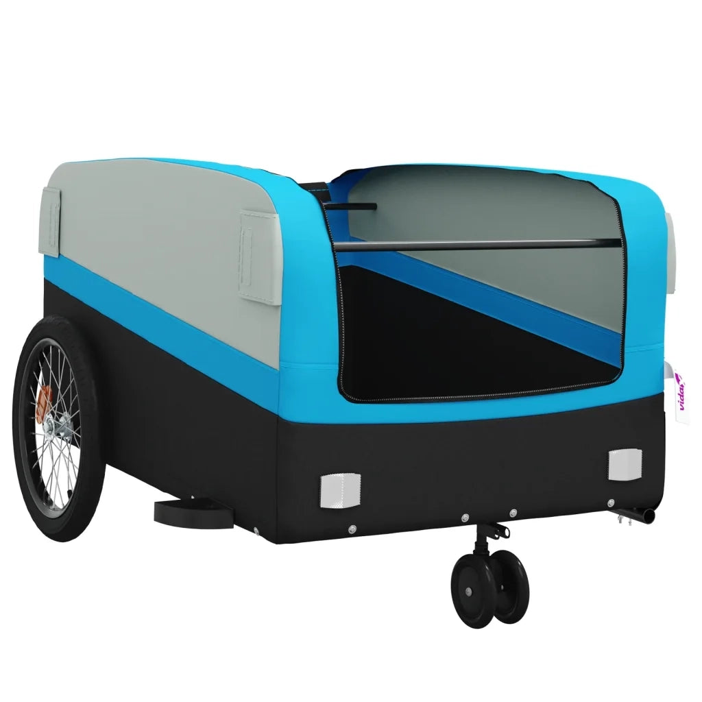 Rimorchio da Bici Nero e Blu 45 kg in Ferro CFW7919752