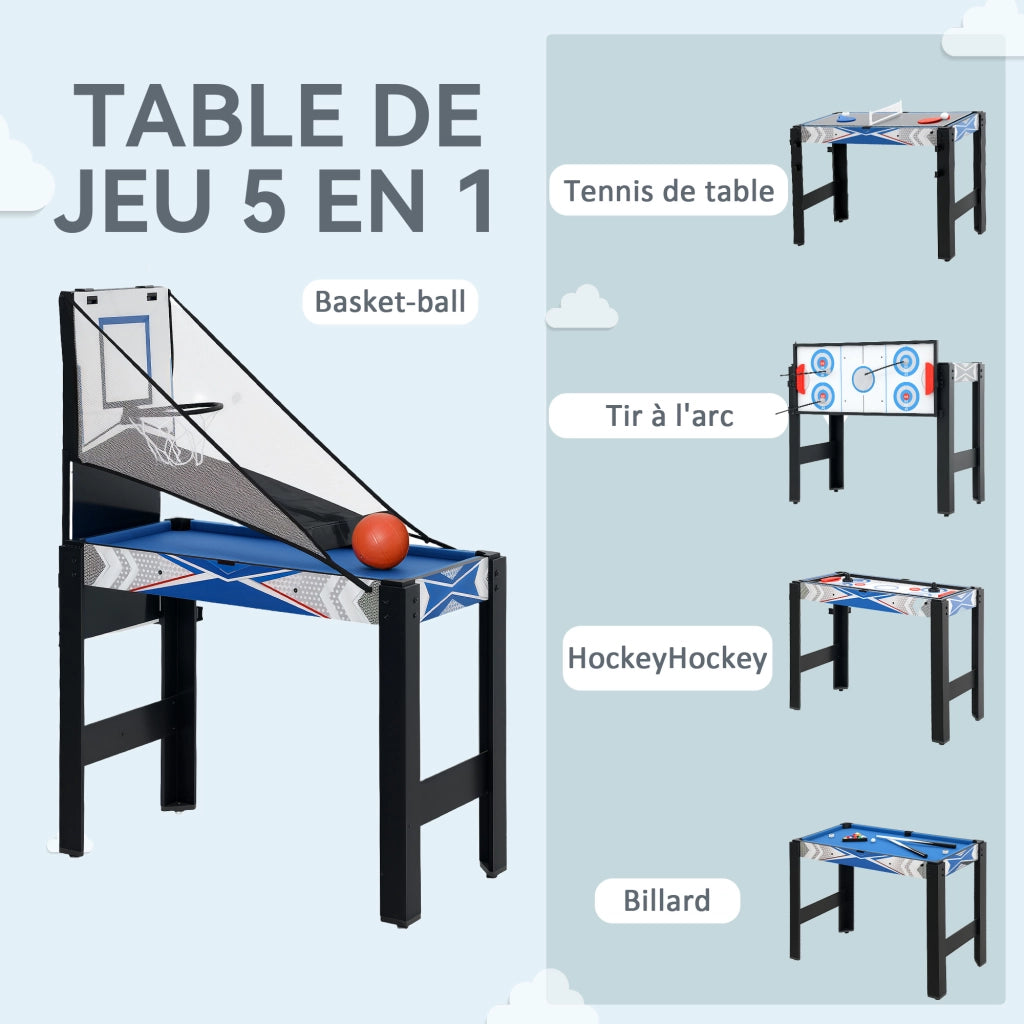 Tavolo da gioco multifunzione 5 in 1 ¨C zephmum ¨C blu
