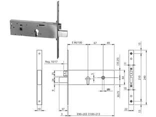 SERRATURA INFIL. FASCE CAT.+ SCR. PROFILO EUROP. MM.64 H 96112  mm.90 (961120902)    ISEO